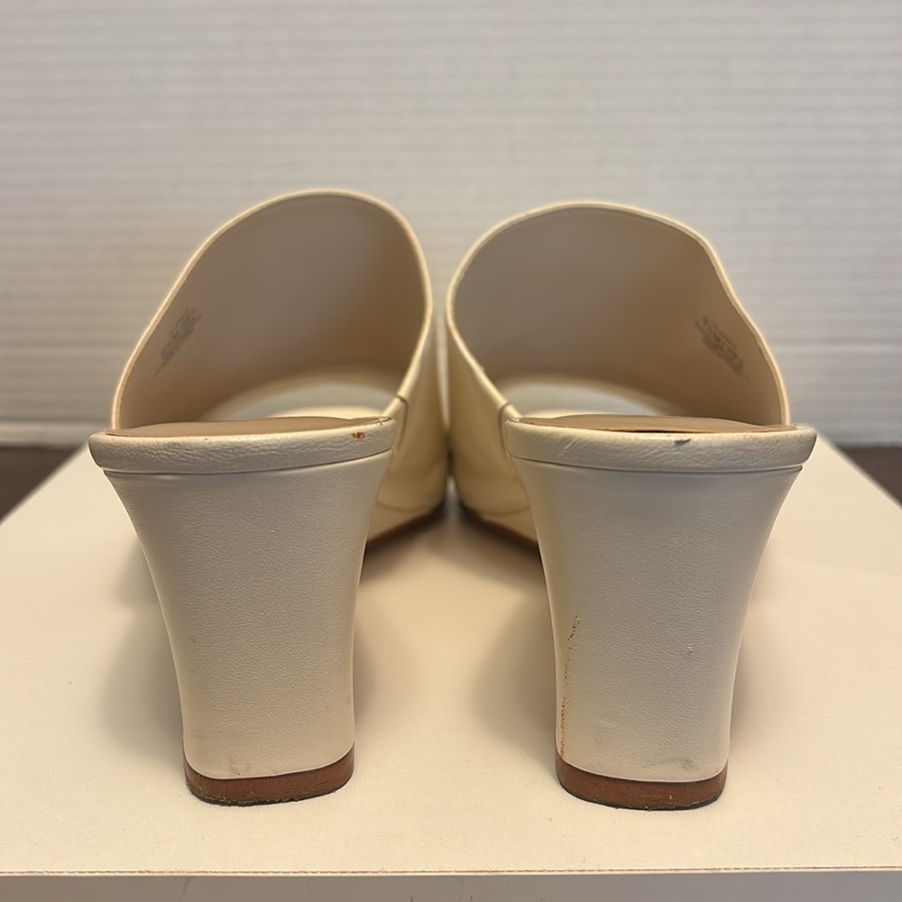 Lord & Taylor White Leather Mules - Picture 6 of 10